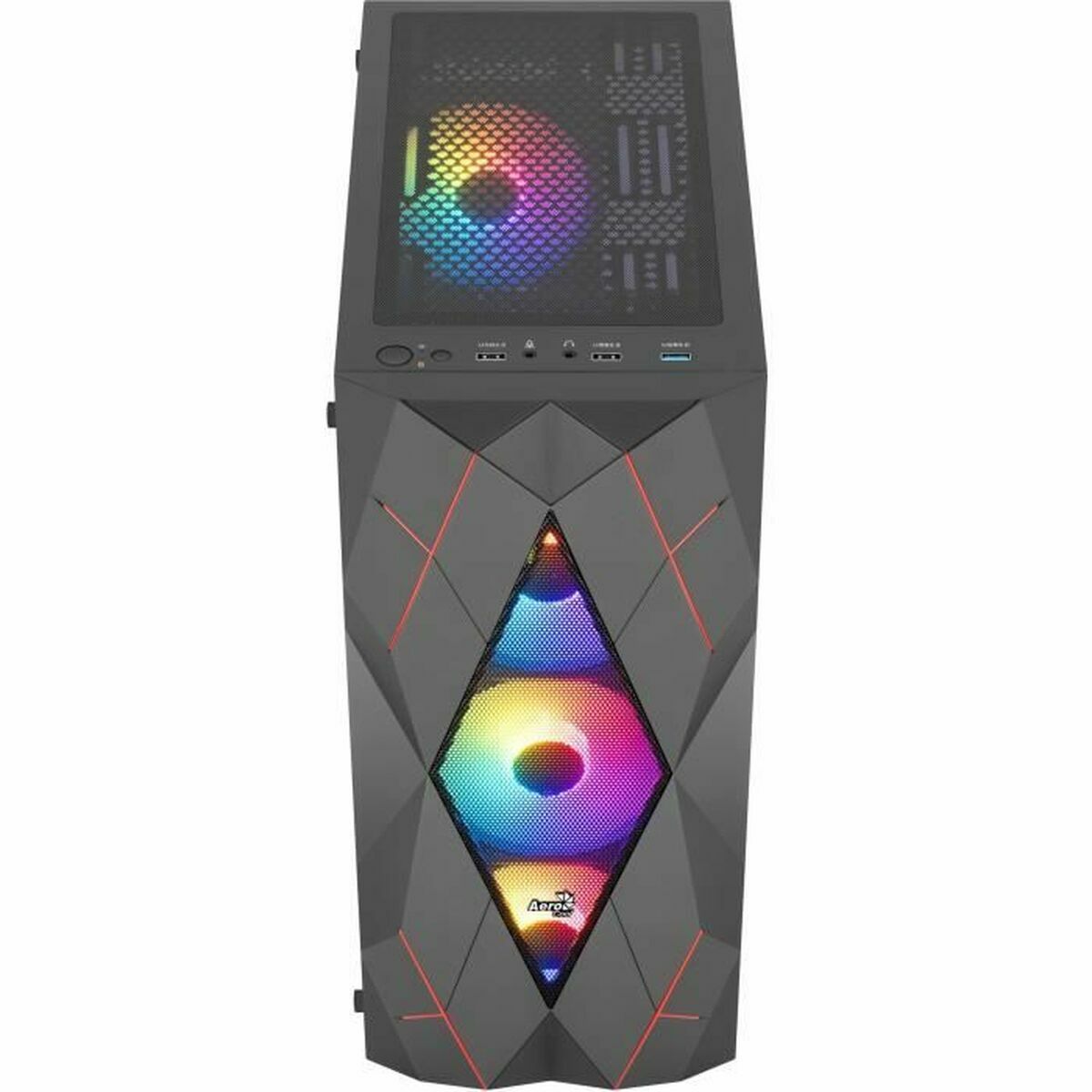 Aerocool Volcan ATX Mid-Tower - Case Gaming High Performance Nero